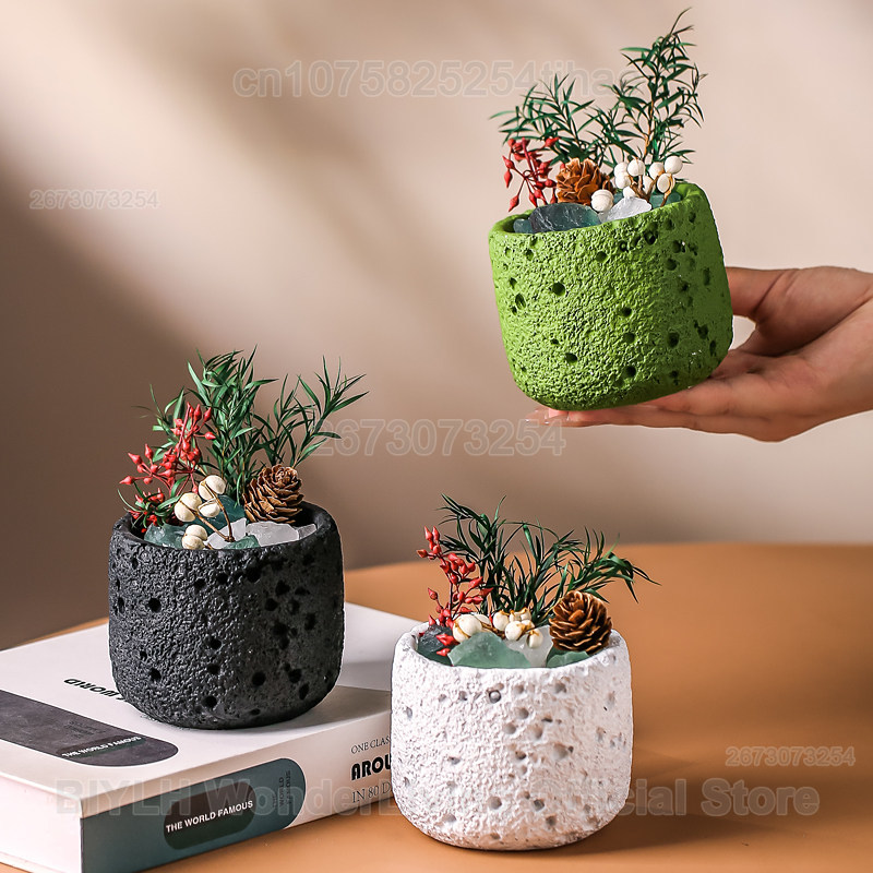 Home Fragrance Device - Diffusor-Stein-Ornament, Zement-Diffusor-Steinbehälter, Heimdekoration, Schlafzimmer-Duftgerät, Geschenk, Wohnaccessoire,