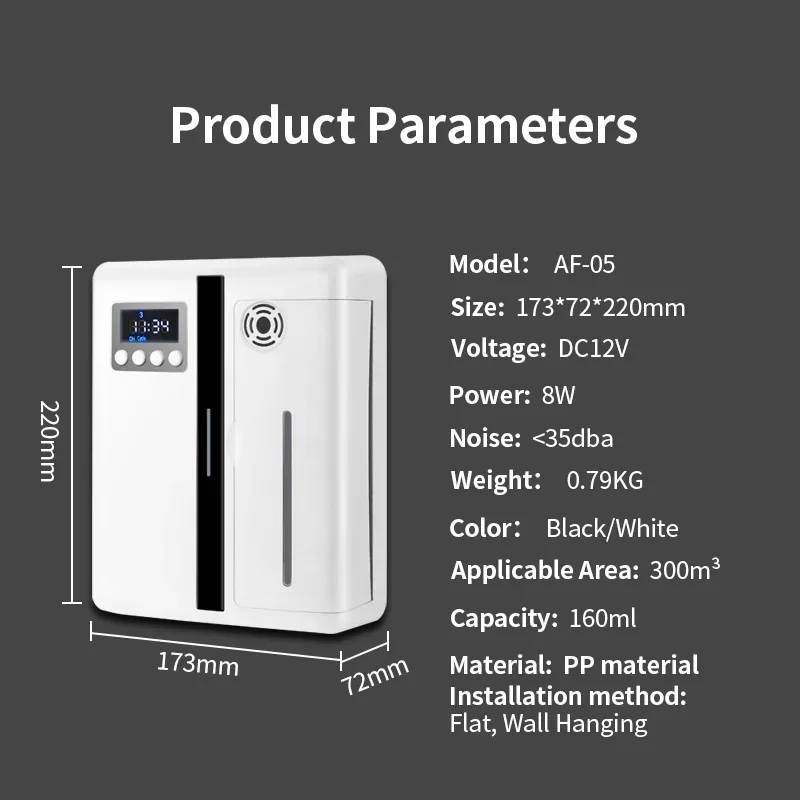 Home Fragrance Oils - NAMSTE 300m³ Intelligenter Ätherisches-Öl-Diffusor Bluetooth Wasserloses